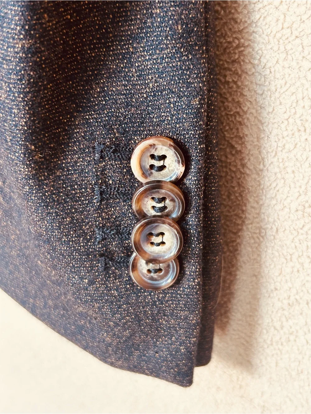 44R Men's Brown Two-Button Blazer Made in Italy by Galante Super 110s Wool.